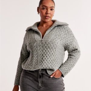Abercrombie cable knit half-zip sweater